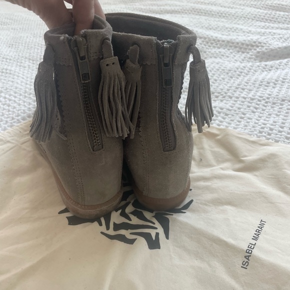 Isabel Marant suede tassel hidden wedge bootie - Picture 2 of 5